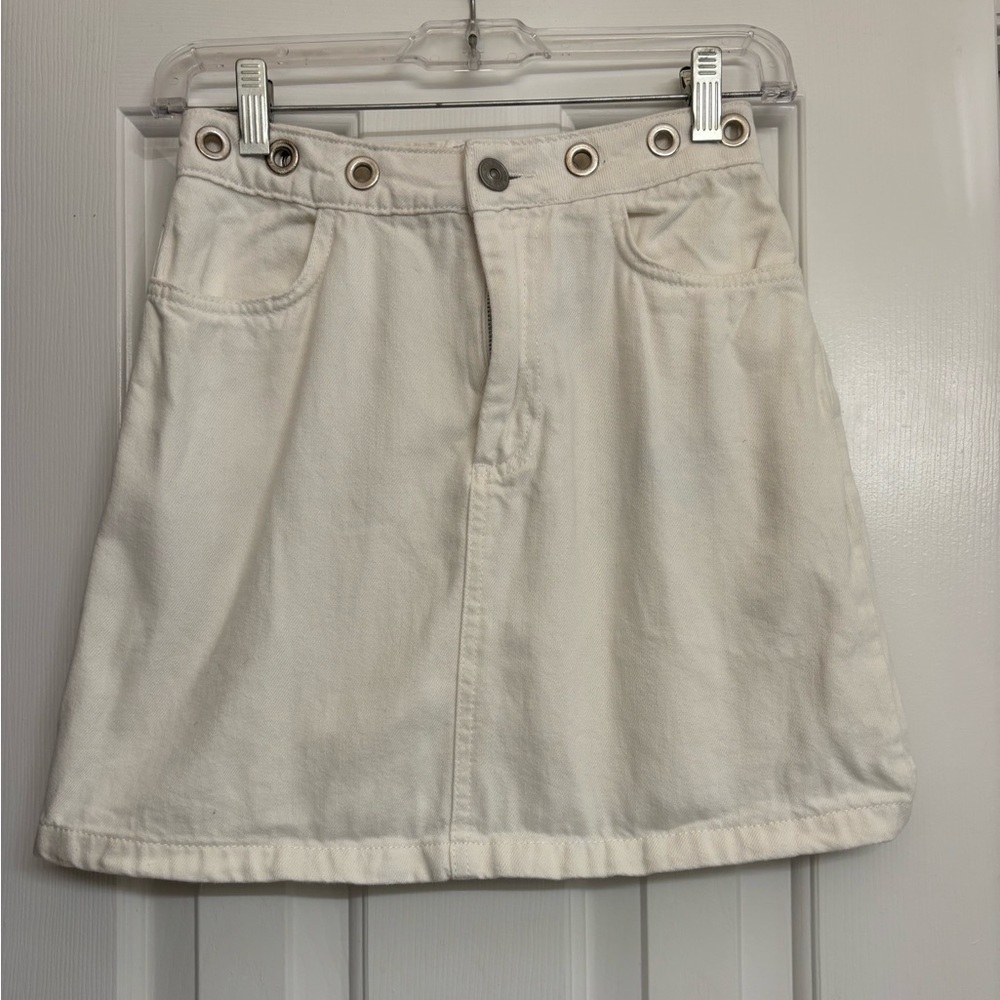 Urban outfitters white denim skirt